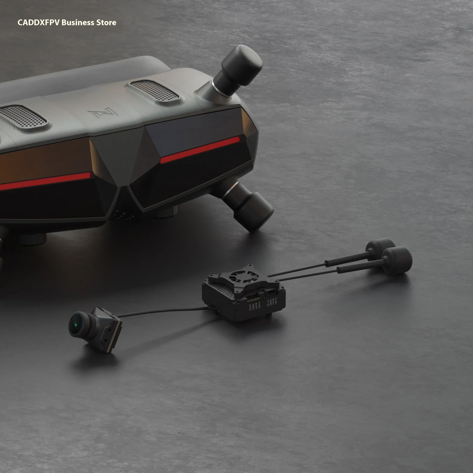 Transmisión de imágenes con FPV fijo de alta potencia de 2W Dr-one con material ABS de transmisión HD de larga distancia