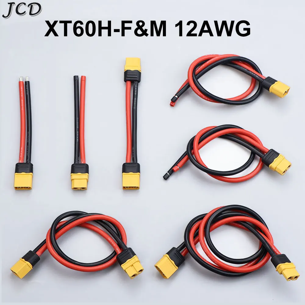 

Разъем JCD 1PC Amass XT60H (штекер/гнездо) с защитным кожухом и силиконовым проводом 12AWG для RC LiPo аккумуляторов и FPV дронов
