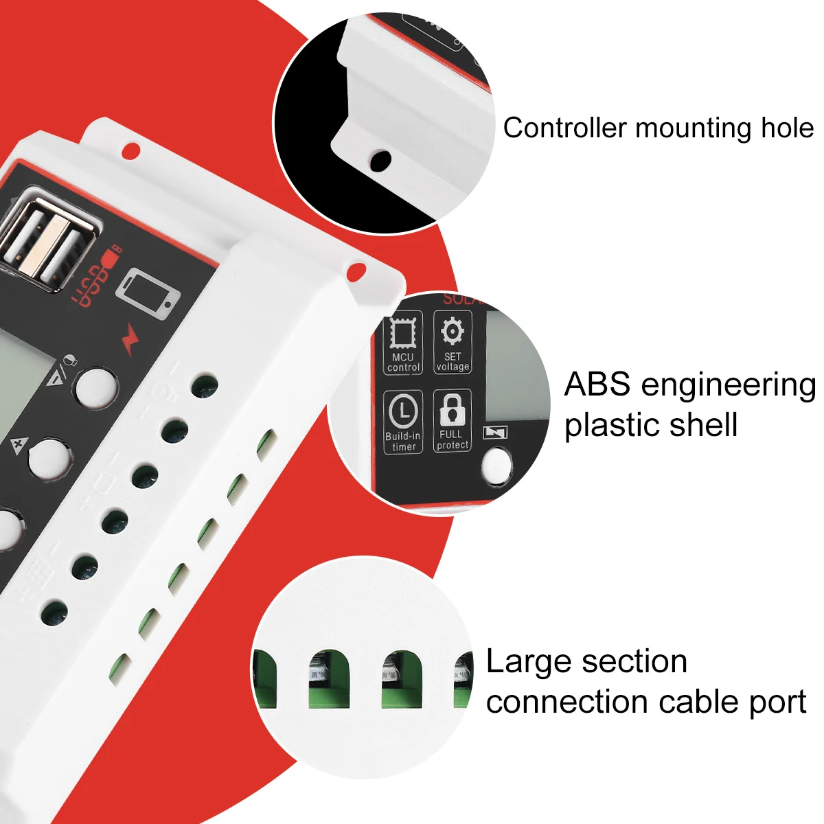 

20A 12V Solar Charge Controller Digital Regulator Lithium Ion Lithium Iron Solar Panel