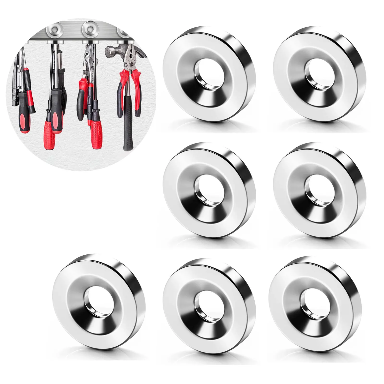 5/10/20PCS 15x3mm Hole Neodymium Countersunk Magnets-Super Strong Disc Magnets for DIY, Whiteboards,Crafts & Home Organization