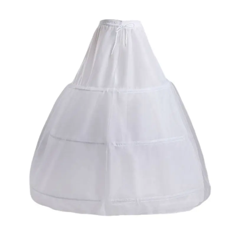 Bridal Wedding Dress Skirt Lined 3-rings 1-layer Gauze Skirt Lining Elastic Draw