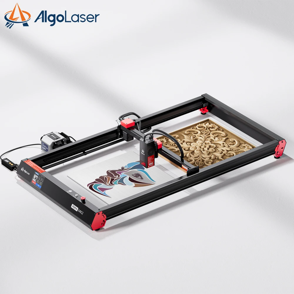 ALPHA MK2 40X85CM Laser Engraver 20W Output Power 3.5” Color Touch Screen App Offline DIY Engraver Tool for Metal/Glass/Wood/MDF