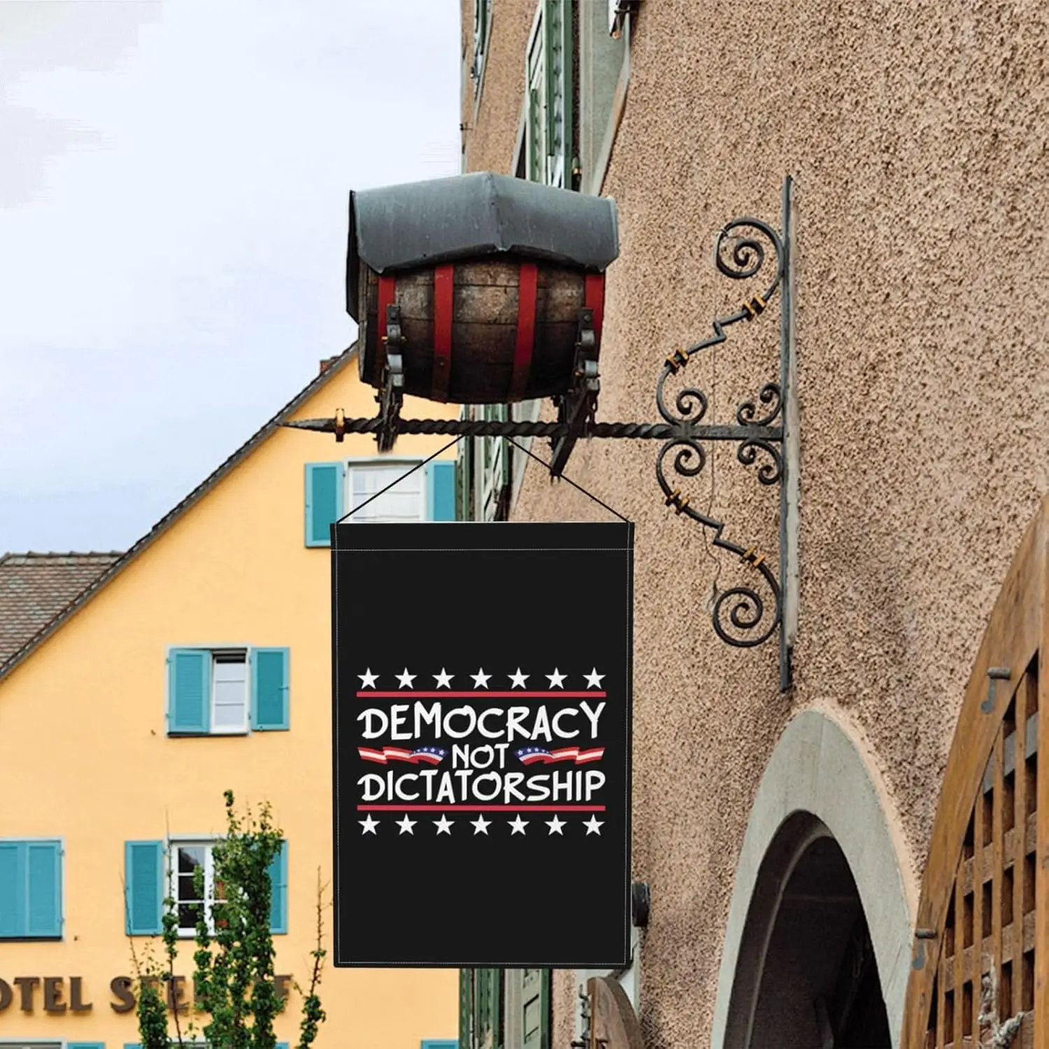 Vote Democracy Not Dictatorship Vibrant Garden Flag Double-Sided 12 X 18 Inch Decoration For House Yard5 LLP LLX uui