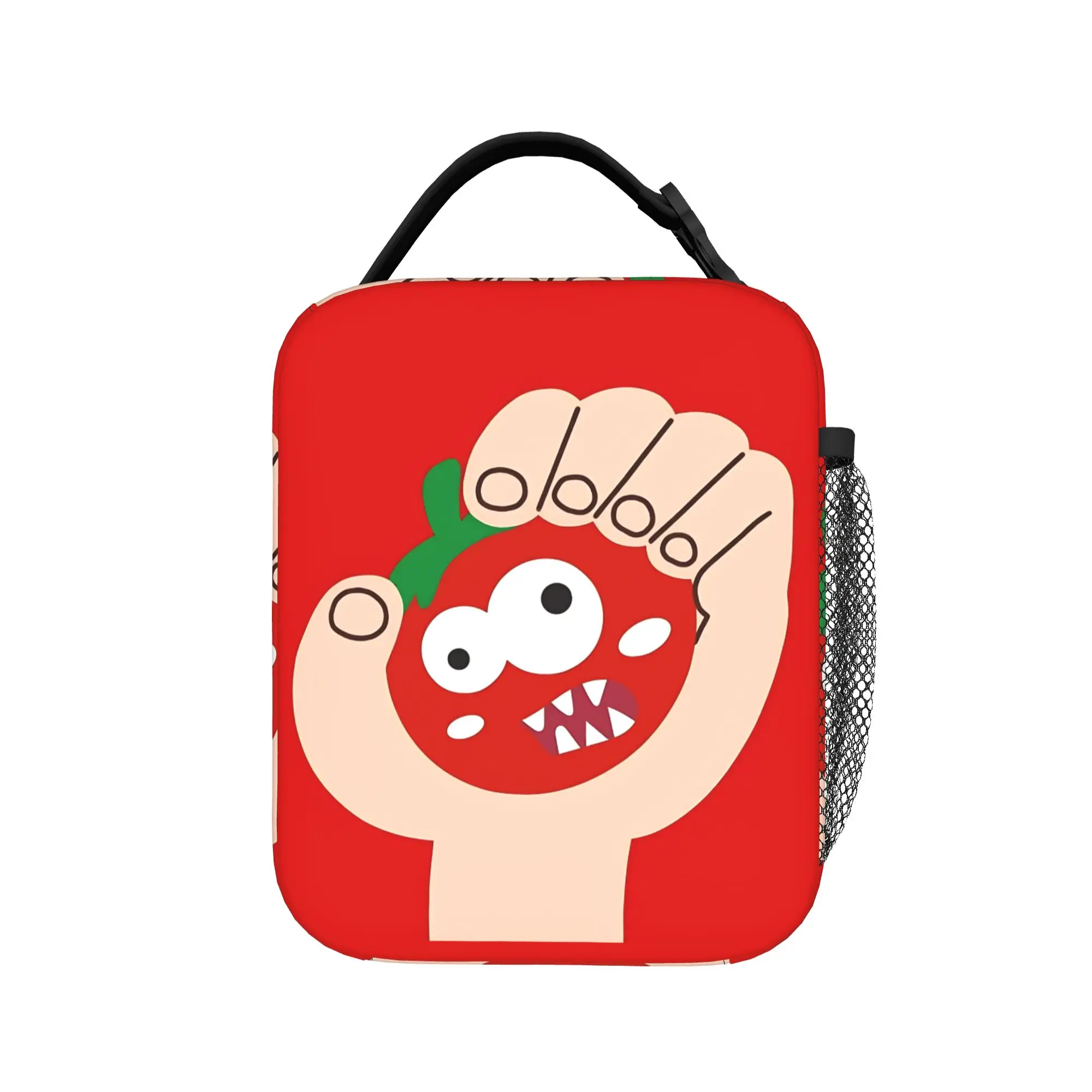 Cute Monster  Insulated Lunch Bags Thermal Bag Reusable,Lunch Container Tomato Style High Capacity Tote Lunch Box Food Handbag