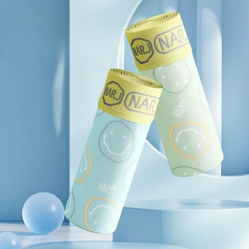 Men's Ice Silk Print Flower Underwear Ultra-thin Silky Underpants Summer Cool New Quick-drying Trackless Four Legs Short Comfort