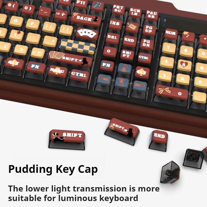 Alice Poker Theme Keycaps 116 Keys Asa Pudding Height Pbt Thermal Sublimation Mechanical Keyboard Anime Peripheral Keycaps