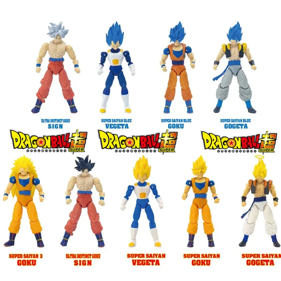 9PCS Dragon Ball Z Goku Vegeta SHF Super Saiyan Anime Doll Movable Transformable Doll Model Collection Toy Gift