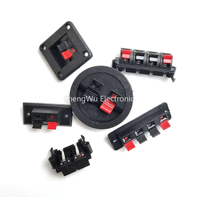 4pcs 2/3/4 Positions Connector Terminal Push in Jack Spring 4 Poles Load Audio Speaker Terminal Breadboard Clip