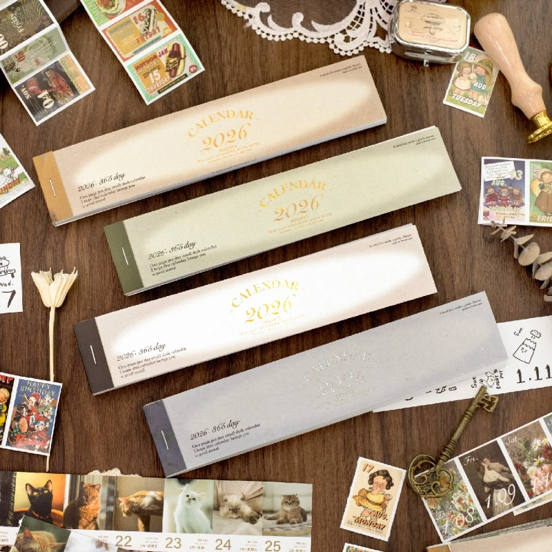 مجلة الذهاب 365 صفحة الإبداعية لزجة المسيل للدموع التقويم 2026 ريترو كتاب التقويم الصغير لمجلة مخطط سكرابوكينغ مذكرات لتقوم بها بنفسك