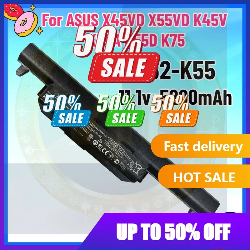 

【Fast Delivery】New A32-K55 47Wh 5200mAh New Laptop Battery For ASUS A32-K55 X45VD X55VD K45V K55A K55D K75V
