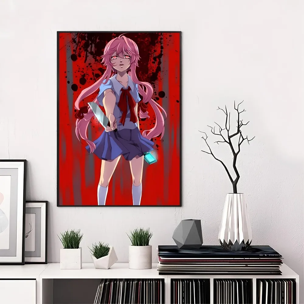 1PC The Future Diary Poster Self-adhesive Art Waterproof Paper Sticker Coffee House Bar Room Wall Decor