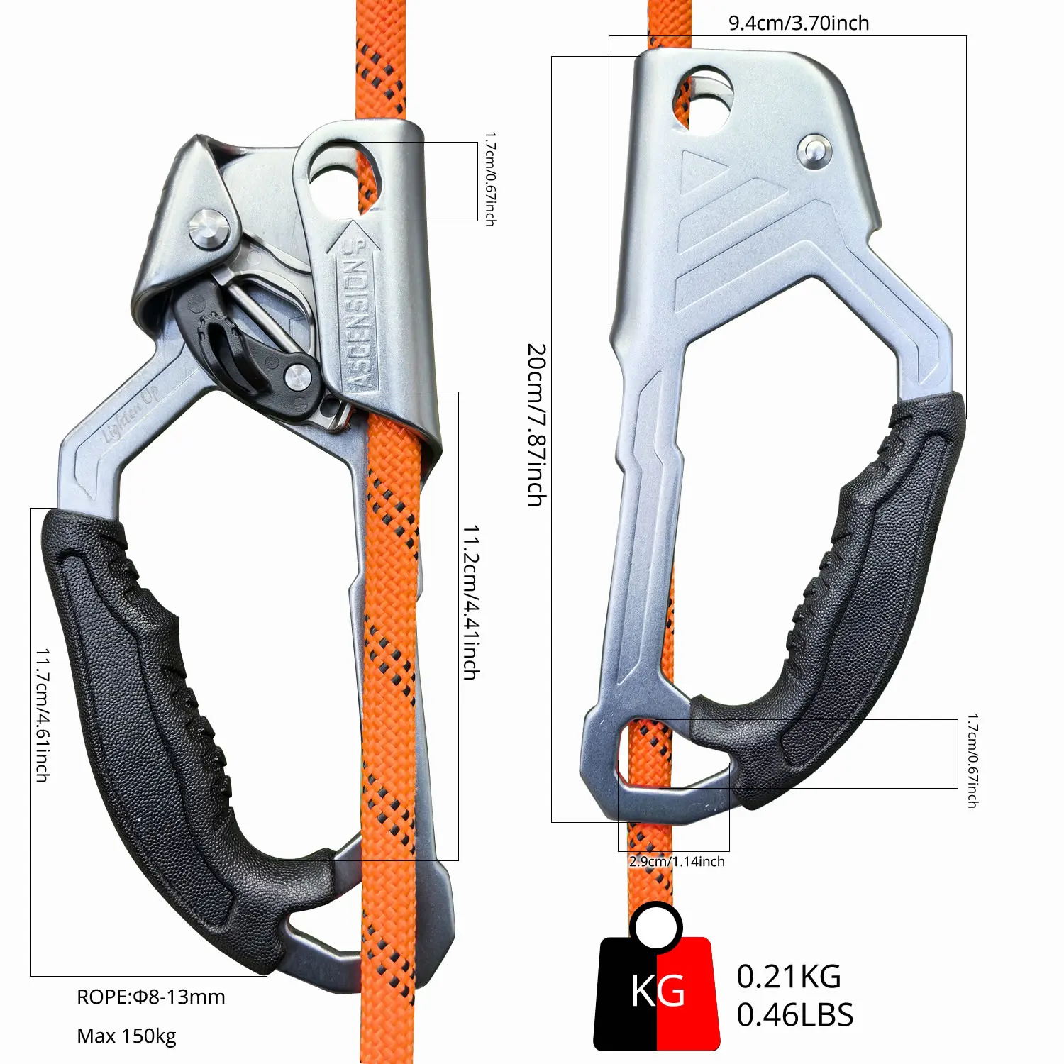 High-altitude Climber Outdoor Climbing Professional Tools Climbing Equipment Left Hand Right Hand Ascender Rope Climber Climber