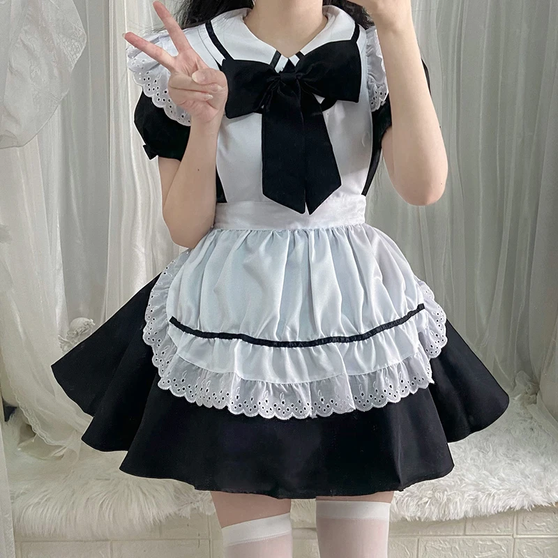 Maid dress Japanese cos Sweet, fresh and cute student women's dress big man dress Lolita maid suit anime clothing