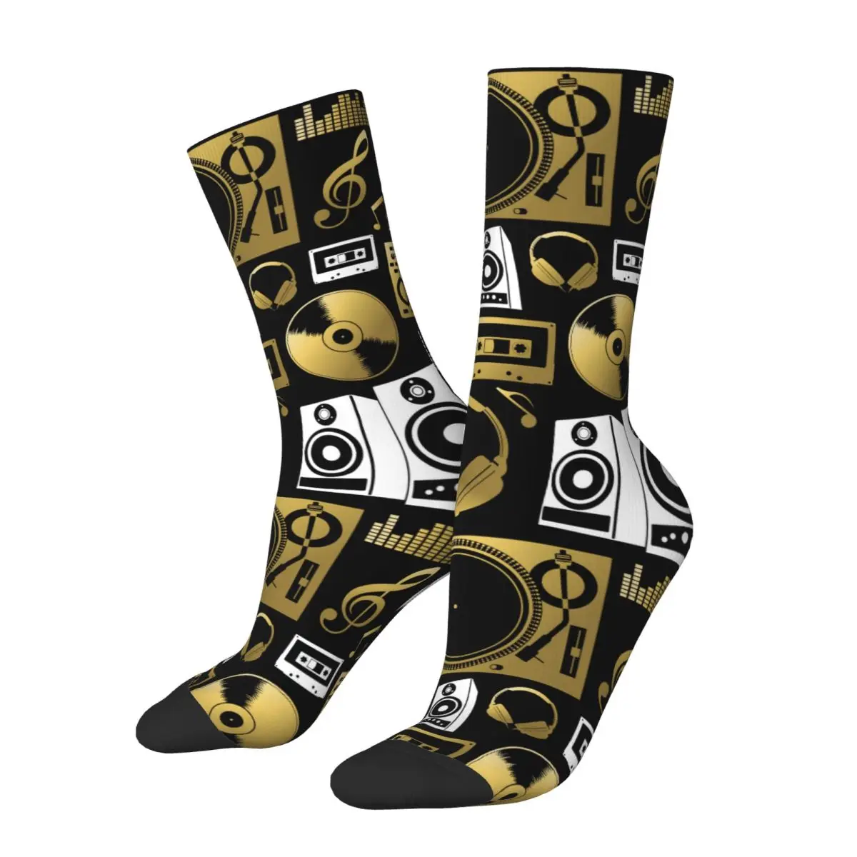 Hip Hop Vintage Dj Rock Party Club Crazy Men's Socks Unisex Harajuku Seamless Printed Funny Crew Sock Boys Gift