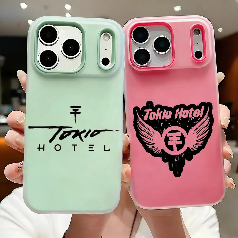 Band T-Tokio Hotel Logo Handyhülle für iPhone 17 16 15 14 13 12 11 Pro Max Plus Mini Hülle Transparente Jelly Stoßfeste Weiche Abdeckung