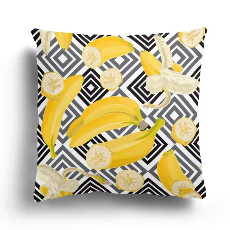 سلسلة الفاكهة الكرتونية الموز البطيخ الأناناس الكرز المطبوعة غطاء وسادة أريكة المخدة ديكور المنزل حفلة سيارة الفراش