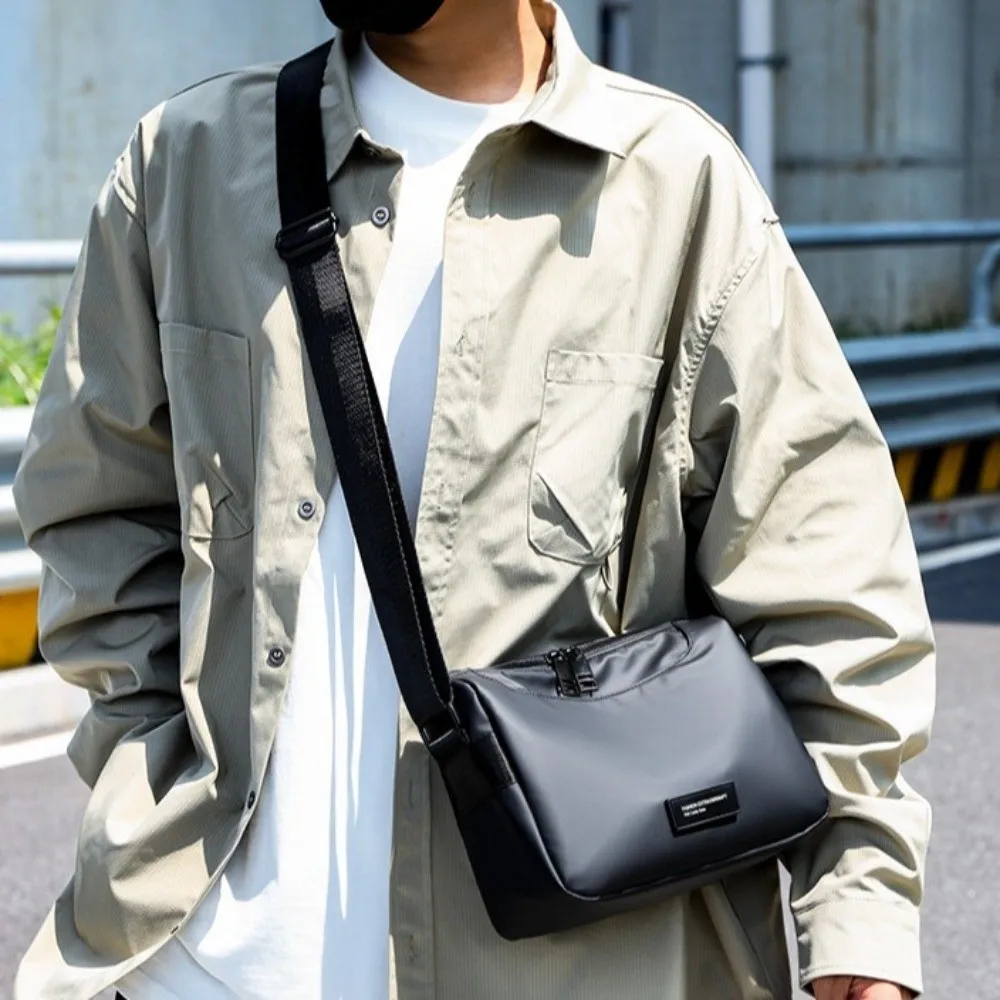 

Waterproof Men Crossbody Bag Phone Pouch Large Capacity Student Shoulder Bag Leisure with Multiple Pockets Messenger Bag