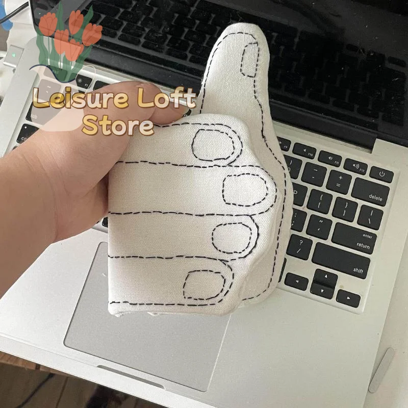 1Pc Fun Thumbs Up M5 Hand Shaped Notebook Handmade Fabric Loose Leaf Journal for Poetry Writing