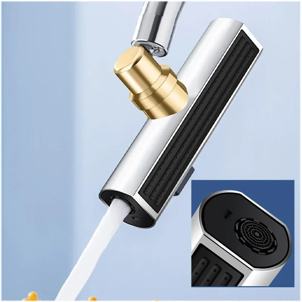 Kitchen Faucet Splash Protector Waterfall Water Outlet Universal Rotary Bubbler Booster Extension Water Nozzle Universal Joint