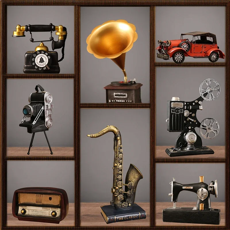 

Ретро американский телефон орнамент дома гостиная винный шкаф украшение дома ностальгический фонограф
