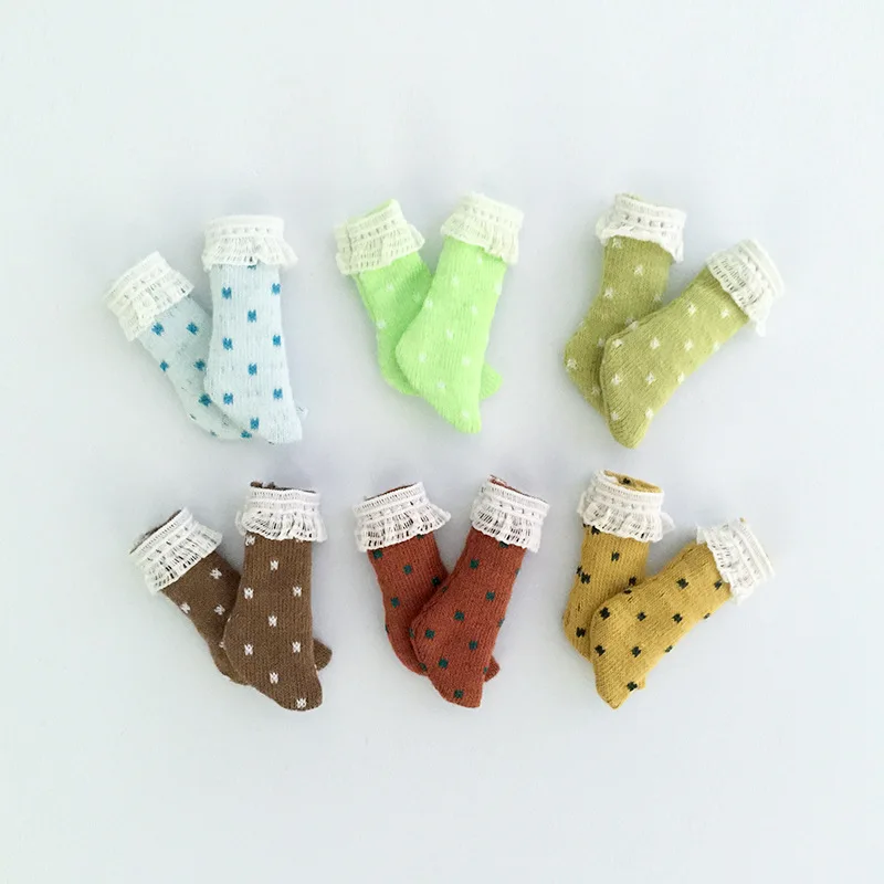 ob11 socks GSC baby clothes 12 points bjd lace polka dot socks pd9 body bottoming socks