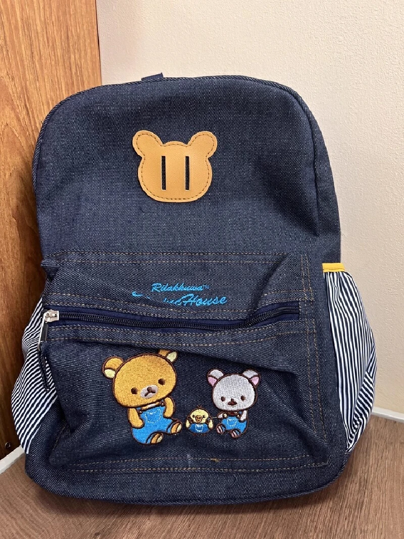 جديد Rilakkuma الدنيم على ظهره للأطفال حقيبة ظهر صغيرة طالب عادية لطيف التنقل حقيبة الأطفال اكسسوارات على ظهره هدية