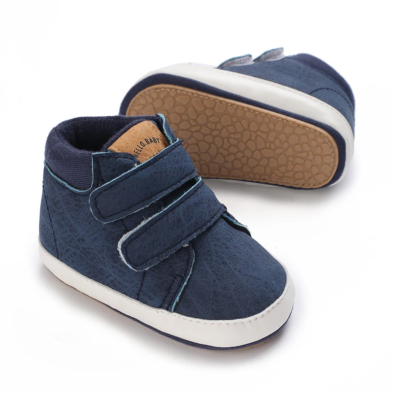 Frühling und Herbst neue modische und schlichte High-Top-Stoffschuhe für Neugeborene, bequeme Lauflernschuhe mit weicher Sohle für Anfänger – Detail 9
