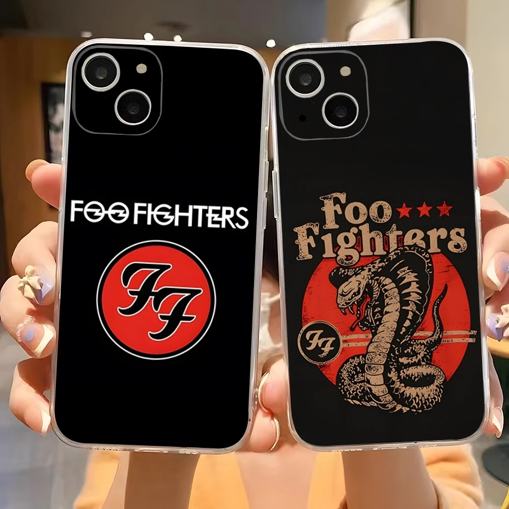 Band F-Foo Fighters Phone Case For Iphone 15 Pro Max 14 16 Plus 11 12 Mini 13 Pro 7 8 X XR XS SE Transparent Back Cover