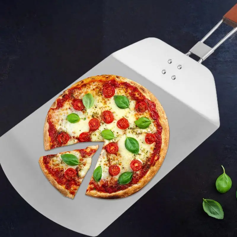 

Pizza Peel Aluminium with Folding Handle, Pizza Pusher Sturdy Button Easy Installation, Ideal for Homemade Pizza