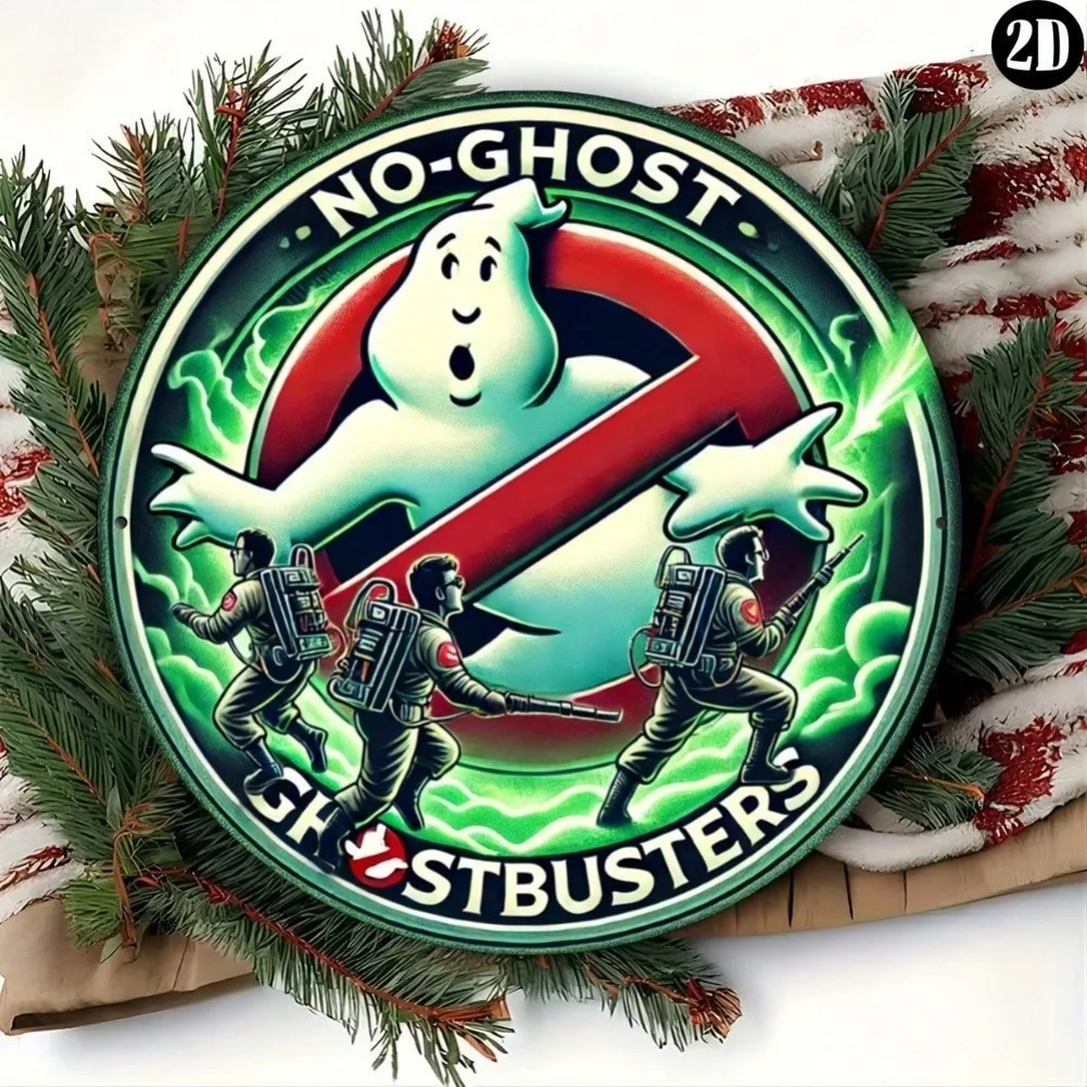 1 Stück 1984 Ghostbusters klassisches Poster Vintage rundes Wandschild – rustikales Dekor, ideal für Zuhause, Bar, Terrasse, Gartenpartys