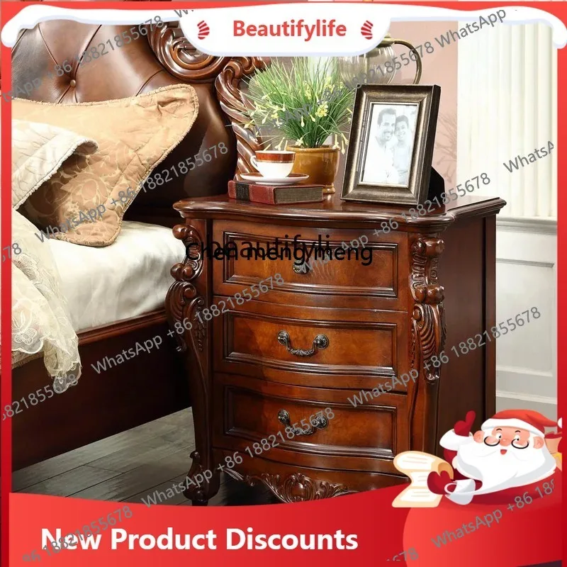 

Прикроватный шкаф с тремя ведрами из массива дерева, шкаф для хранения ящиков, мебель, прикроватный маленький шкаф 3001.