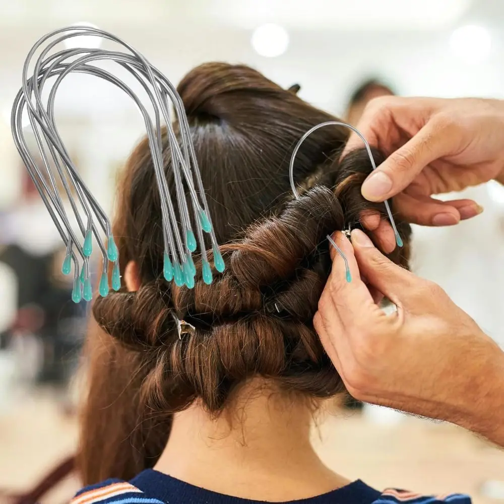 

8 Pcs Silver Hot Curler Clips Convenient Durable Hot Roller Clips Replacement Kit Metal Hot Roller Rollers Securing Pins