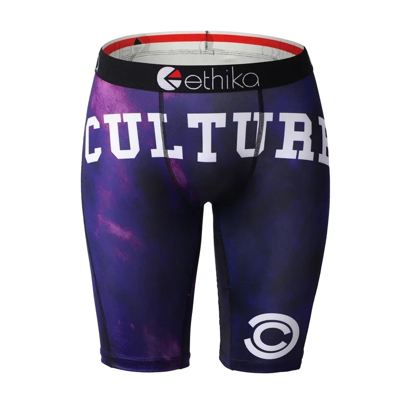 ETHIKA 남성용 속옷 복서 패션, 섹시한 프린트, 긴 속옷 복서 브리프, 반바지, 스포츠 바지 플러스 사이즈