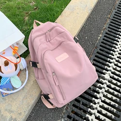 Teen Girl School Bag Solid Large Capacity Middle Student Multifunction Backpack Youth Women High Quality Waterproof Bags