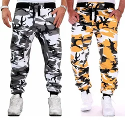 Men's Camouflage Pants Hip Hop Style Pleated Harem Trousers Male Sports Sweatpants Plus Size S-3Xl Pockets Pants for Men Brand