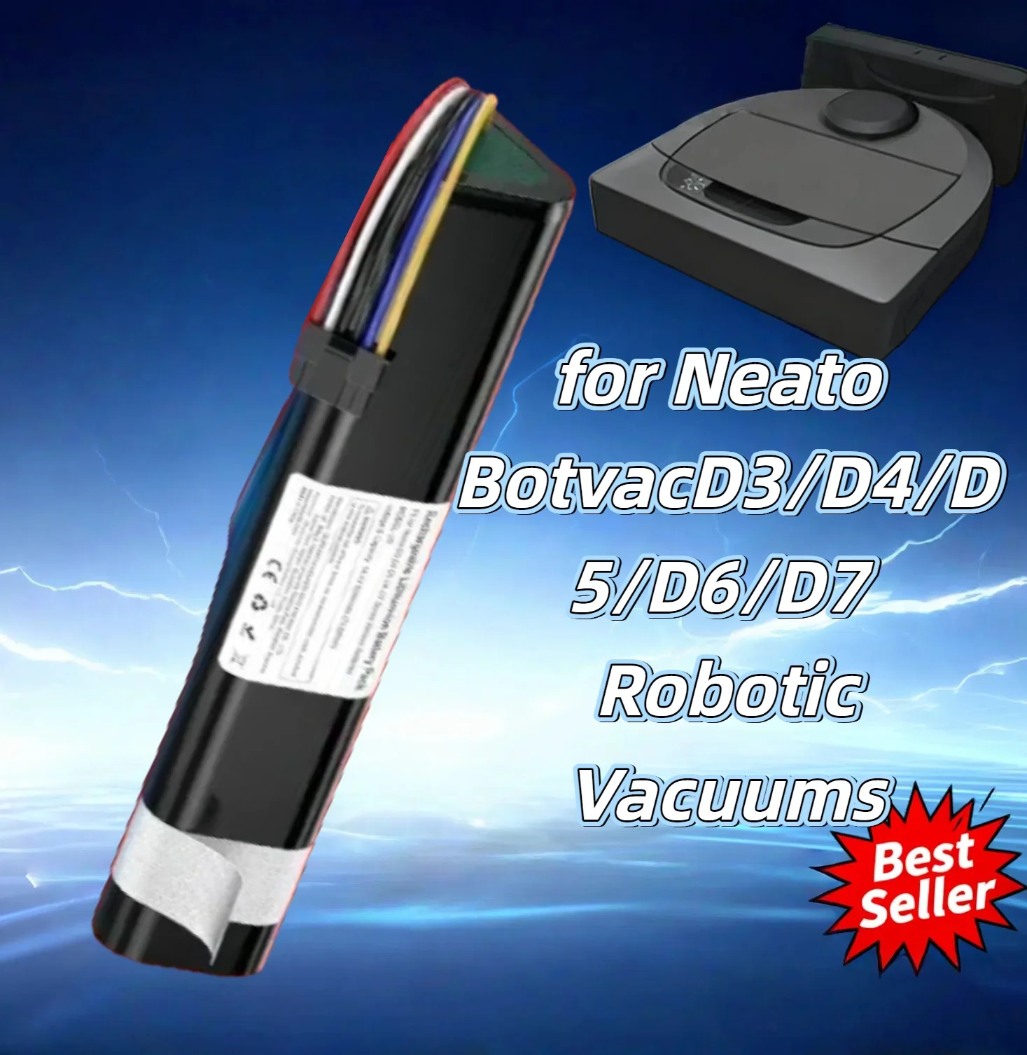 

14.4V 6800mAh Replacement Battery for Neato Botvac D3/D4/D5/D6/D7 Robotic Vacuums, Fits 945-0225/205-0011, Durable Energy