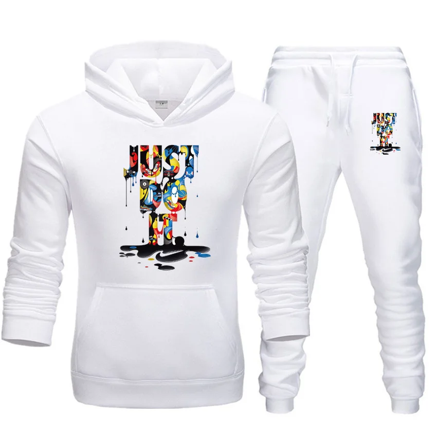 Men's Luxury Hoodie Set Printed Sports Shirt Men's Hooded Top Sports Pants Slow Running Pants Set Casual Street Sports Clothing