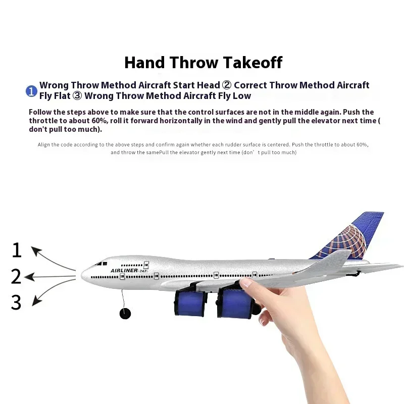 Aeronave de controle remoto a380 boeing 747 asa fixa espuma modelo de aeronave 3 canais planador modelo crianças presente de natal