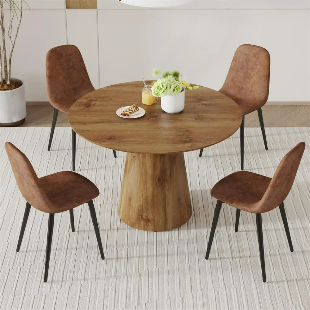 

Round Dining Table Set for 4,72 Pounds Modern Kitchen Table Small 45 Inch Dinner Wood Round Dinner Table for Living Room