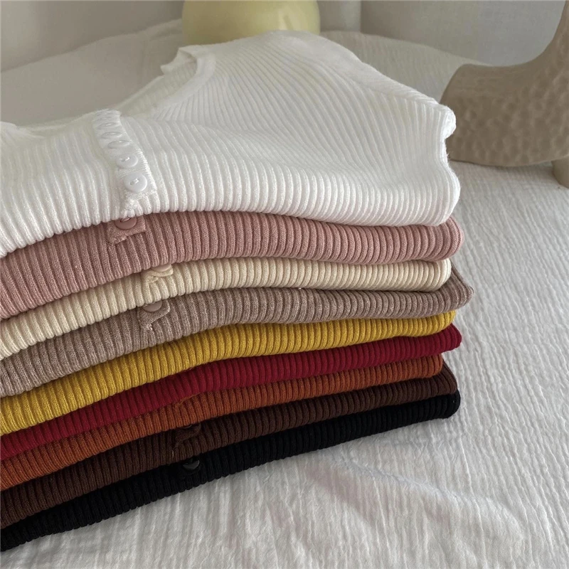 2024 Sweater Women Solid Color O-neck Pullovers Basic Primer Pull Femme Button Chic Jumper Soft Slim Autumn Knitted Sweaters