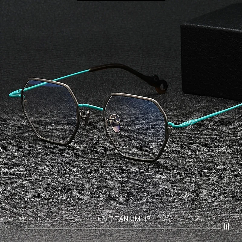 

Retro Pure Titanium Glasses Frame Fashionable Polygonal Glasses Frame For Men Women Optical Prescription Glasses Frame 5961