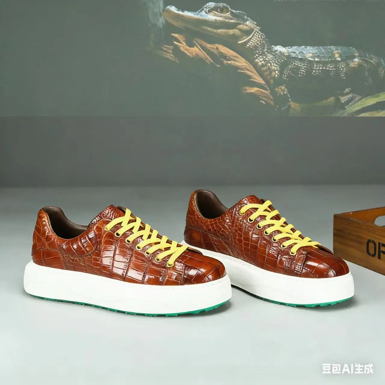 2026 new arrival Fashion Crocodile Belly Skin causal shoes men,male Genuine leather Sneakers  PDD784