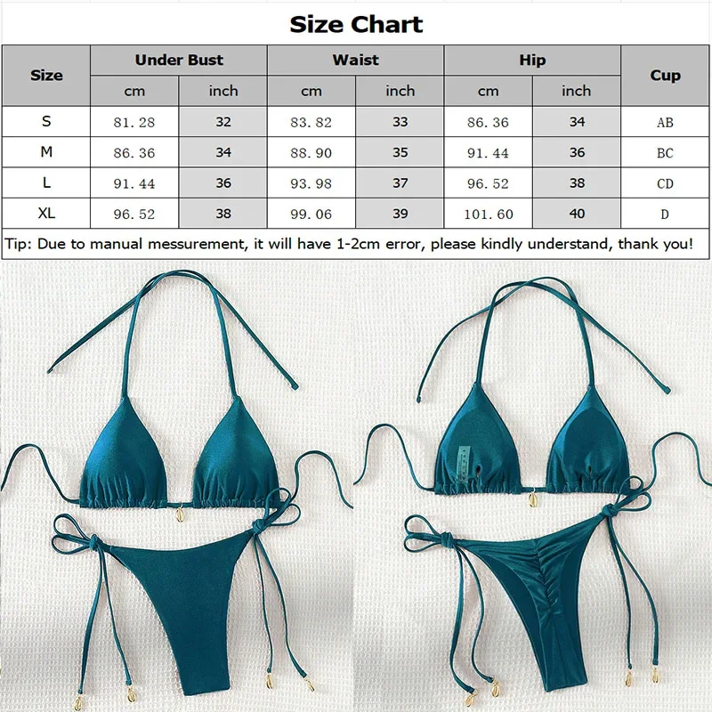 เซ็กซี่ Halter ชุดบิกินี่สีทึบชุดว่ายน้ําสตรี 2 ชิ้นสามเหลี่ยมชุดว่ายน้ําชุดว่ายน้ําฤดูร้อนบราซิล Biquinis