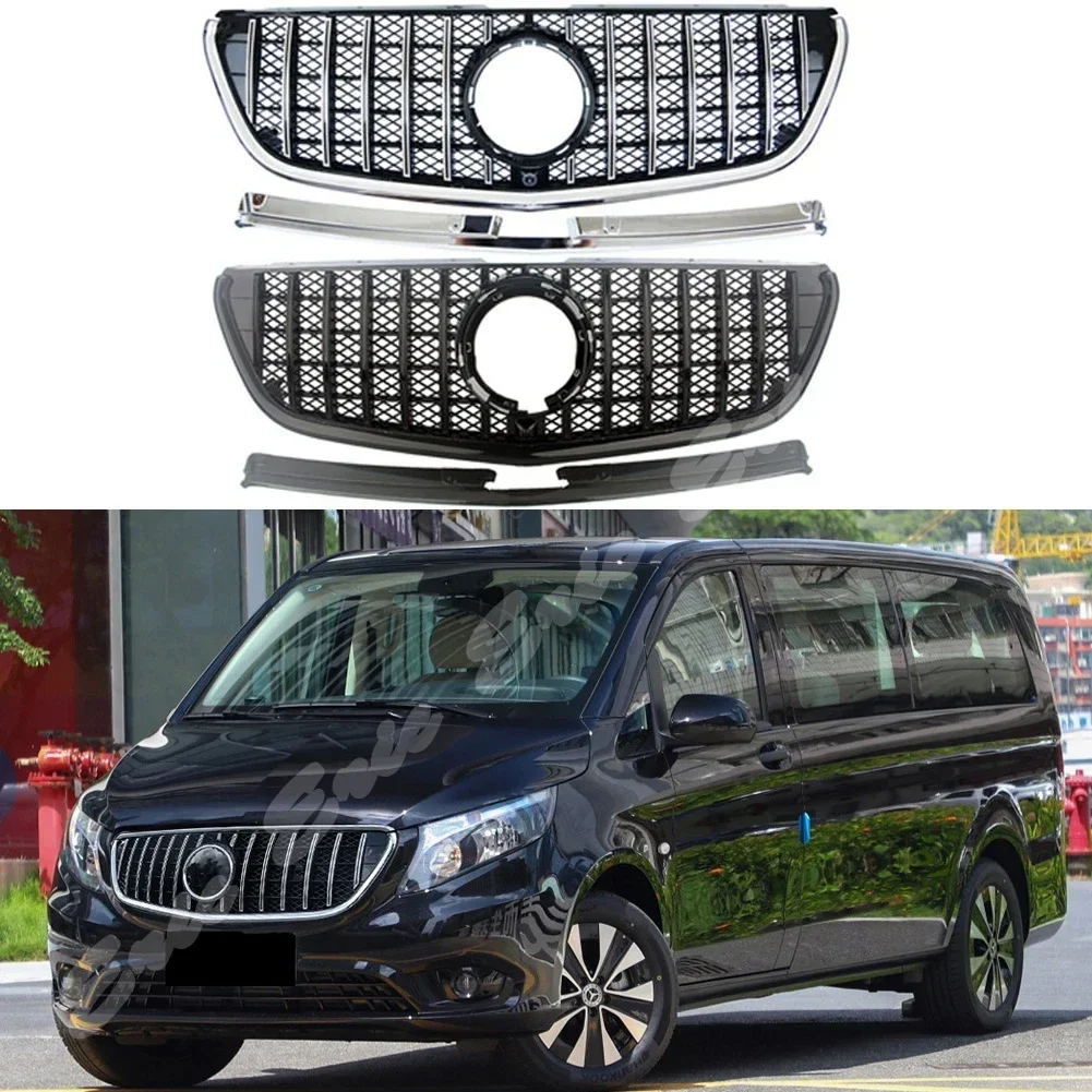 Car Front Racing Facelift Grilles Upper Grill For Mercedez-Benz W447 Metris/Vito  2020 2021 GT