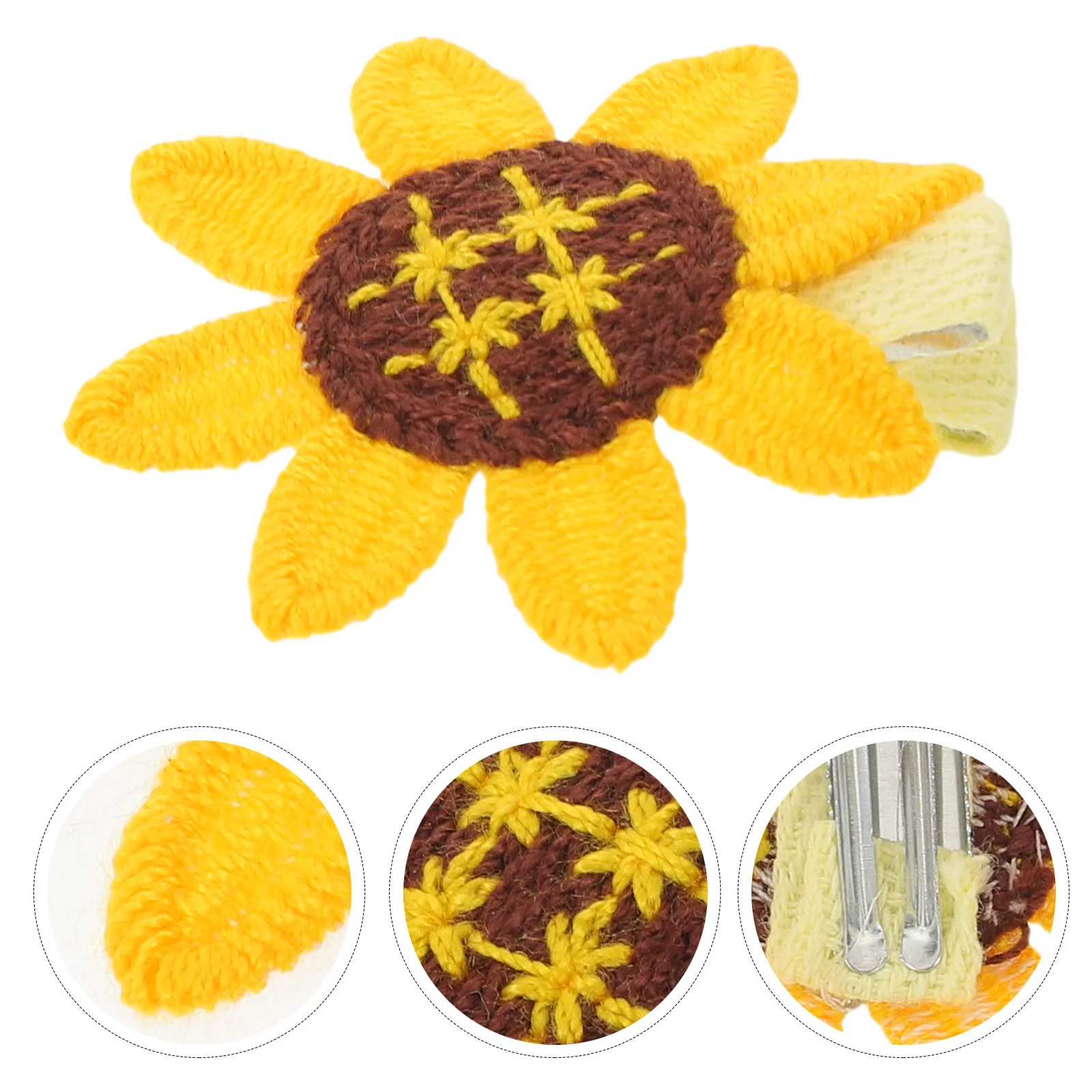 

10Pcs Sunflower Hair Clips Women Knitted Flower Barrettes Summer Beach Hawaiian Hair Accessories Sunflower Clip