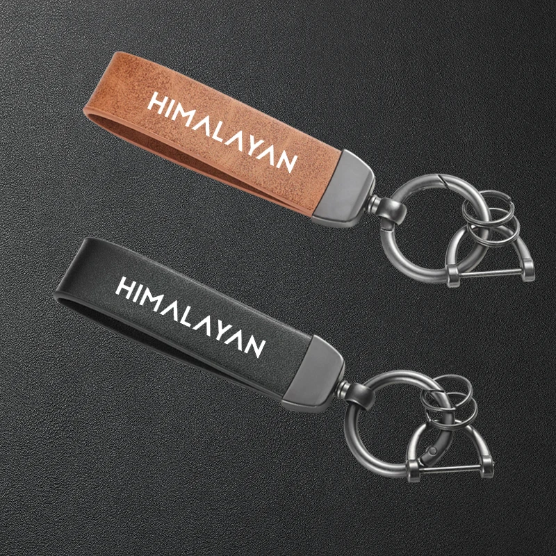 Motorcycle High-Grade Leather Keychain Metal Keyring Accessories For Royal Enfield Himalayan 411 450 HIMALAYAN 450