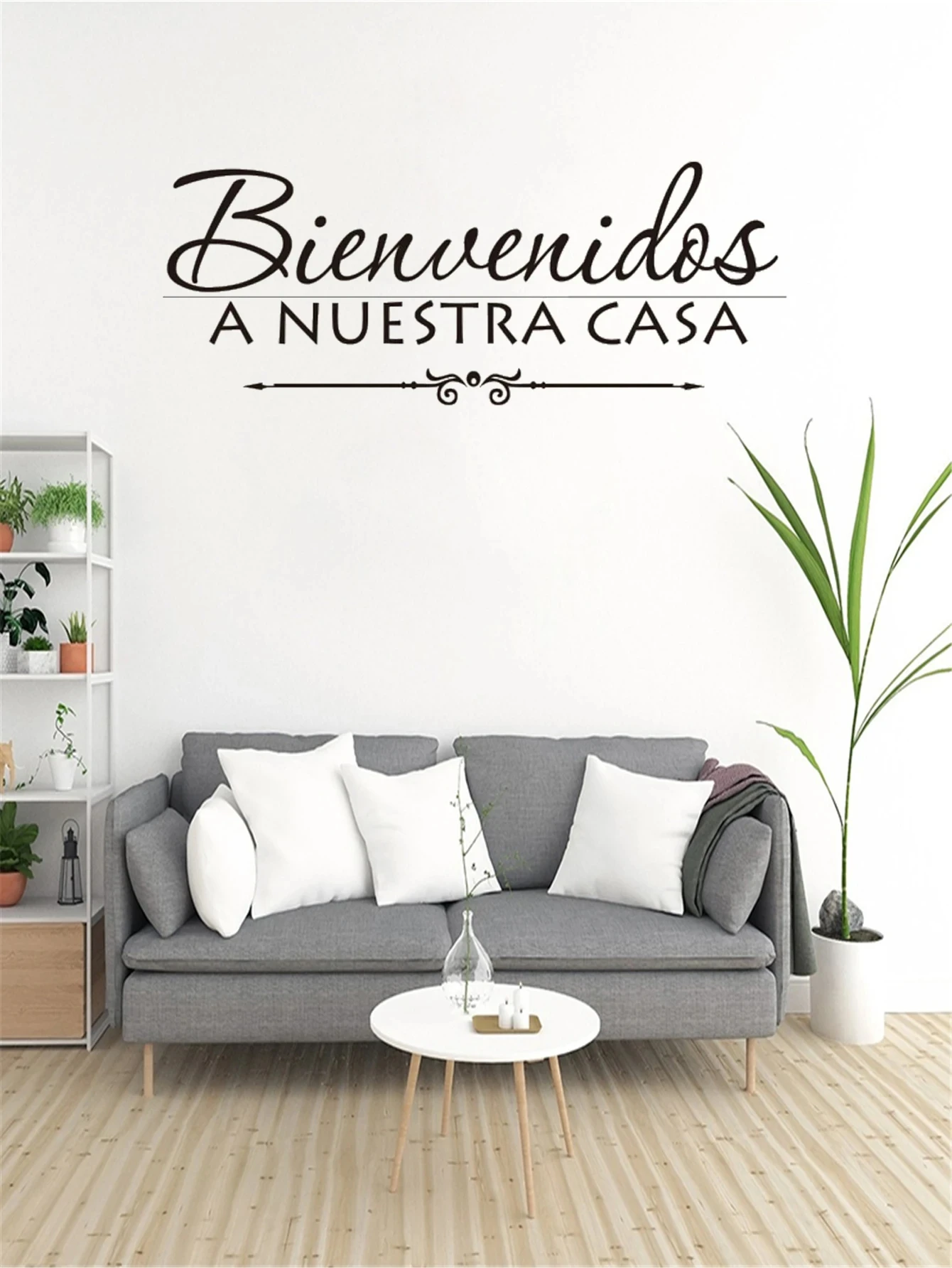 1 pc nice Spanish texts Offer Bienvenidos A Nuestra Casa Wall Sticker Pvc Wall Stickers Wall Art Wallpaper For Living Room  home