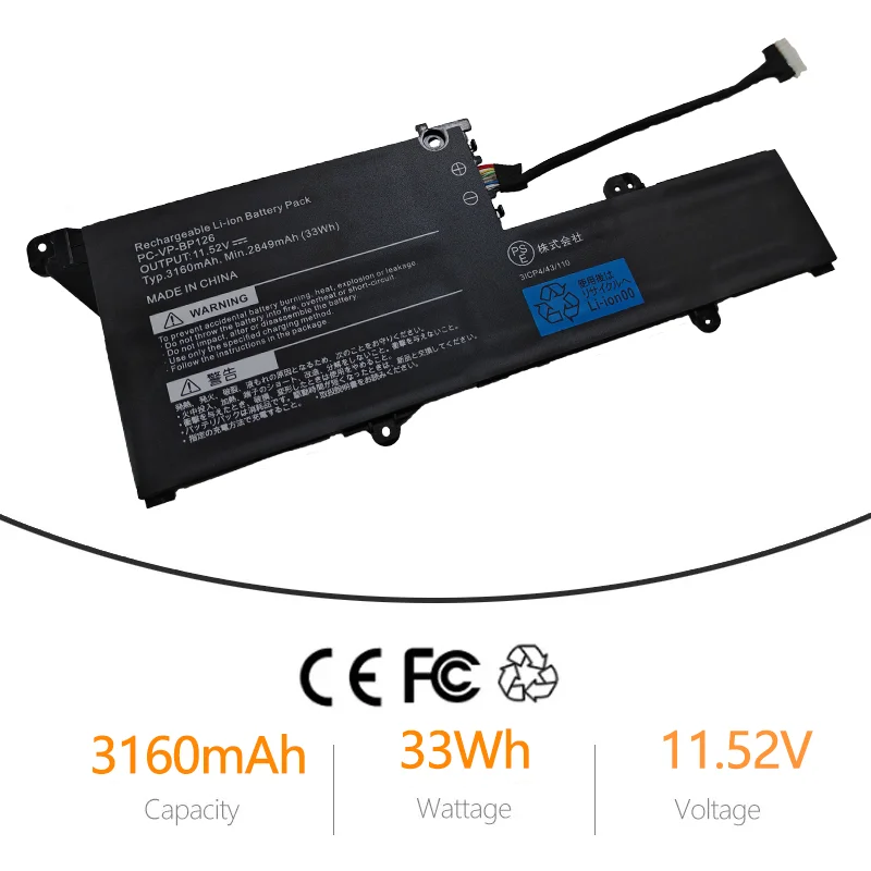 Nobi neue batterie original PC-VP-BP126 3 icp4/43/110 laptop akku für nec laptop 11,52 v 33wh batterien + tools