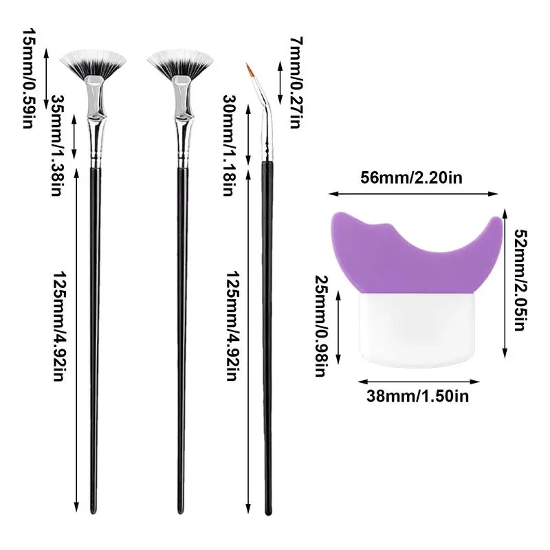 Portátil Eye Makeup Brush Set para mulheres, pincéis de rímel, angular EyelinerBrush, Blending Tool, Lash Wand