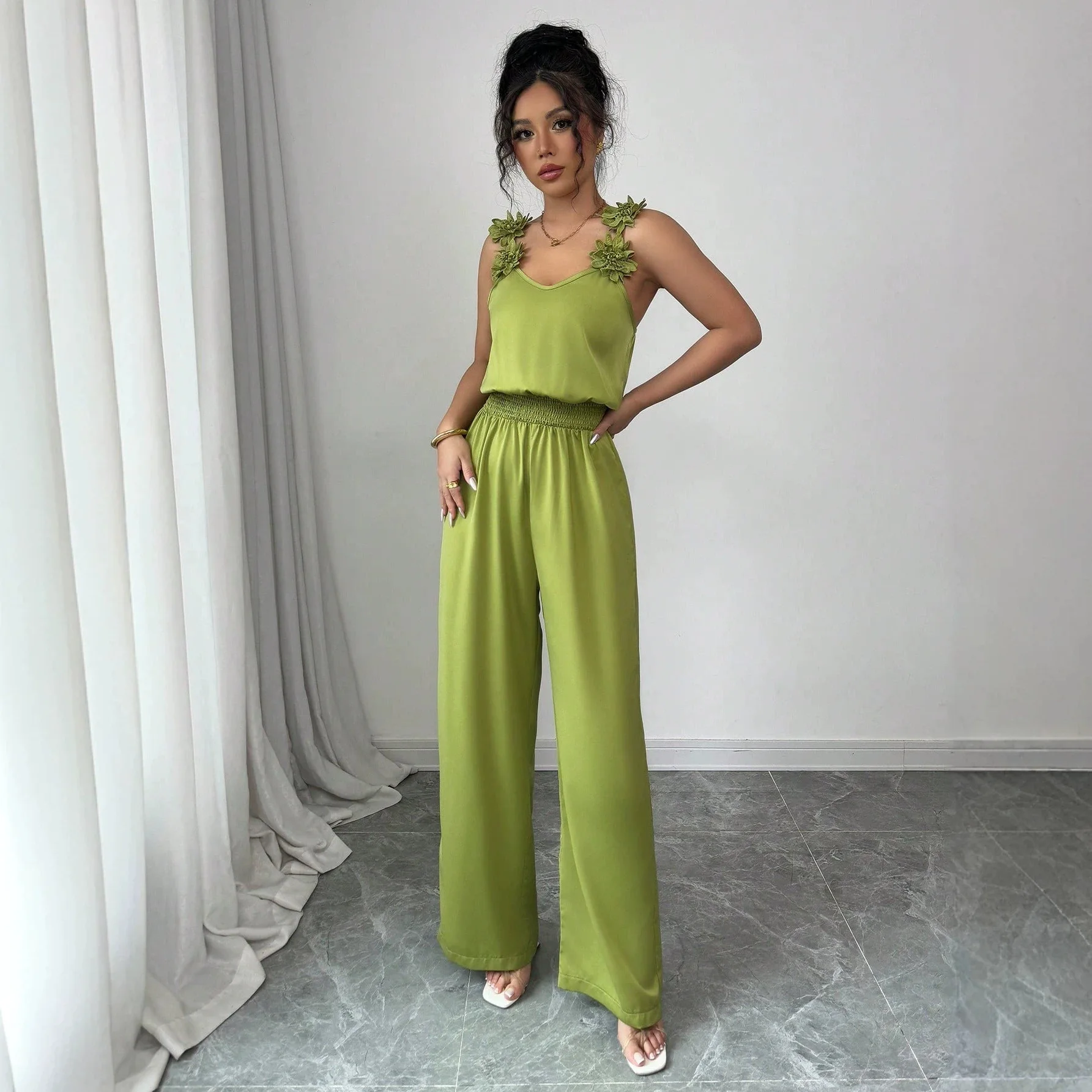 Women's Clothing 2026 Elegant Commuting Casual Jumpsuit Set New Women's Camisole Outfit Summer Dresses 2026 Luxury Party Maxi